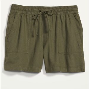 Two pair of Old Navy Olive Green and Black High-Waist Women's Drawstring Shorts